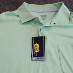 Roundtree & Yorke Supima Cotton Polo Shirt Mens XLT Mint Green Tall Short Sleeve
